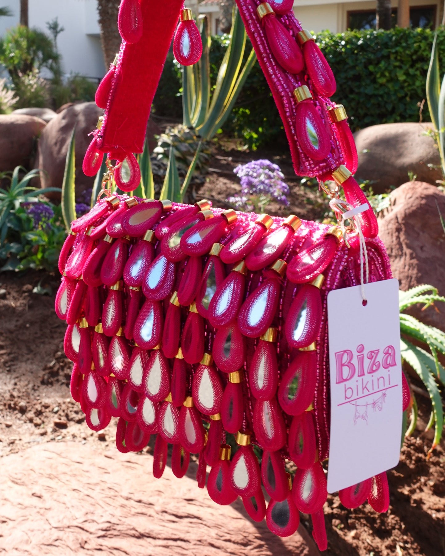 'Reflections - Fuchsia' | Beaded Bag