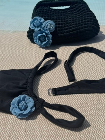 'Denim By The Sea | Sky' Bikini & Clutch Set