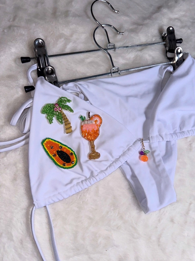 'Aperol' Embellished Bikini