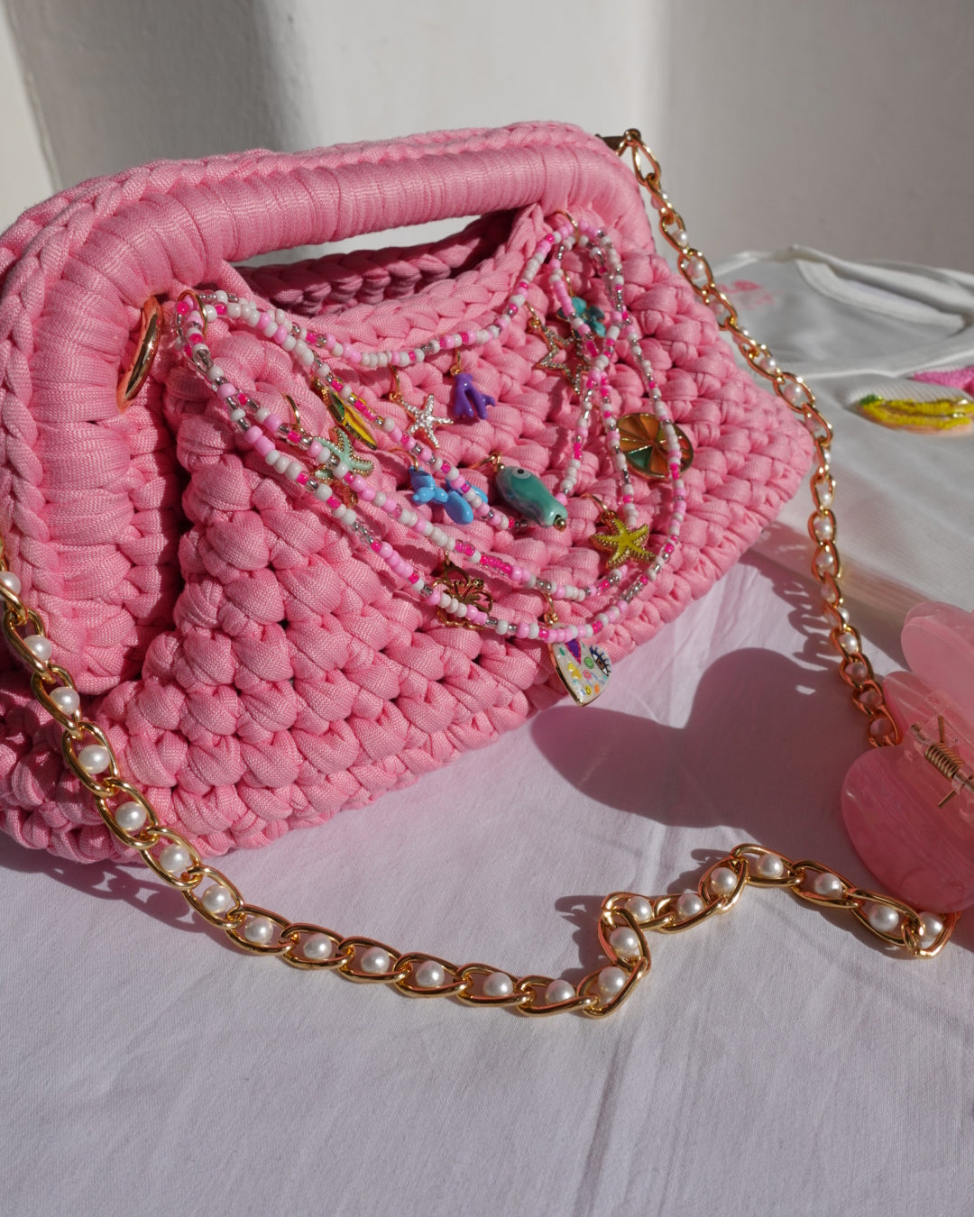 'Junk Charm Club' | Crochet Clutch