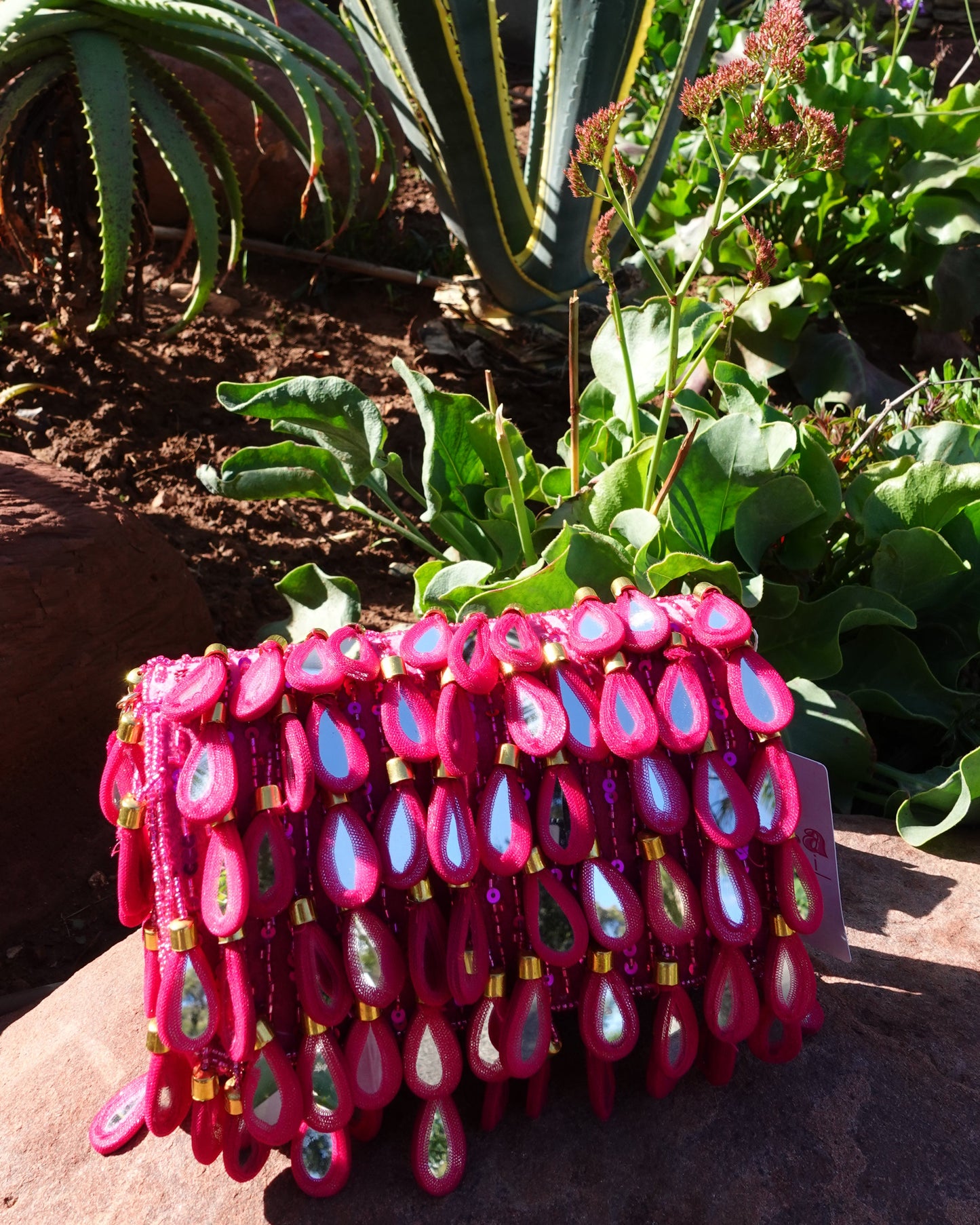 'Reflections - Fuchsia' | Beaded Bag