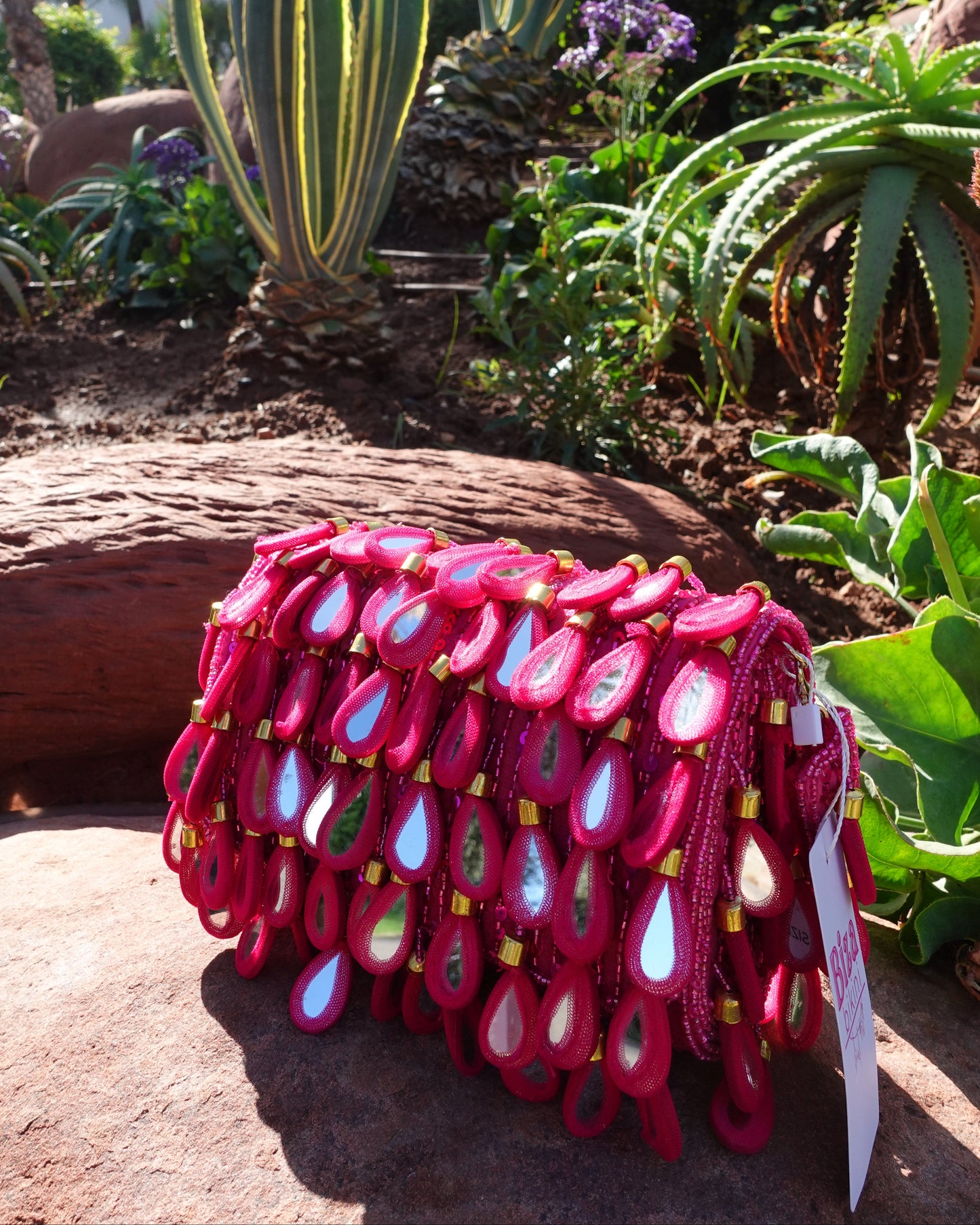'Reflections - Fuchsia' | Beaded Bag