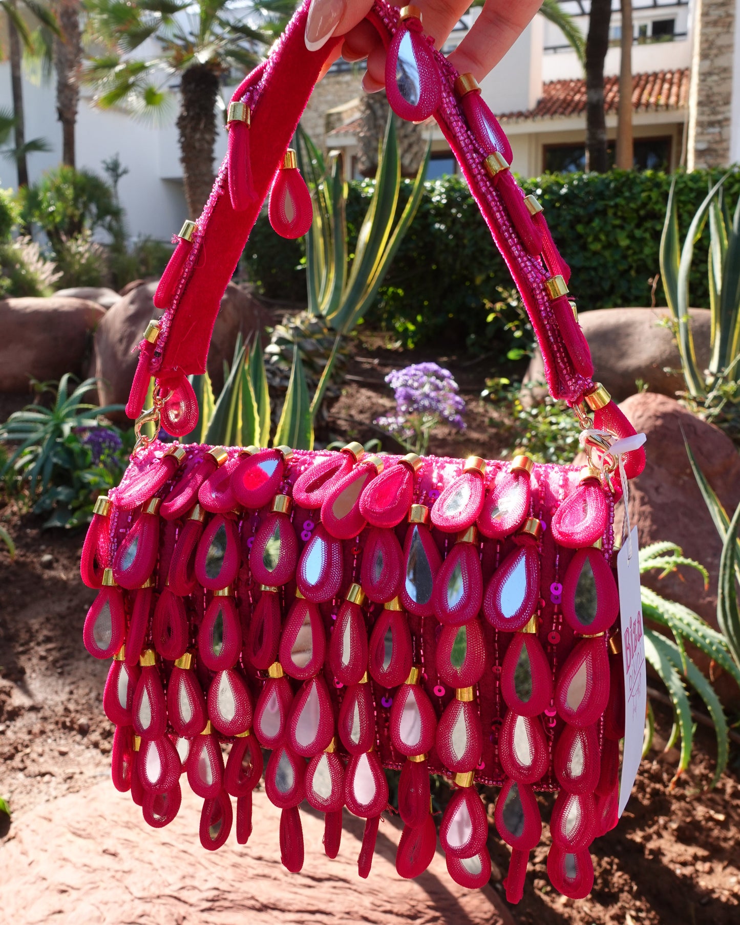 'Reflections - Fuchsia' | Beaded Bag