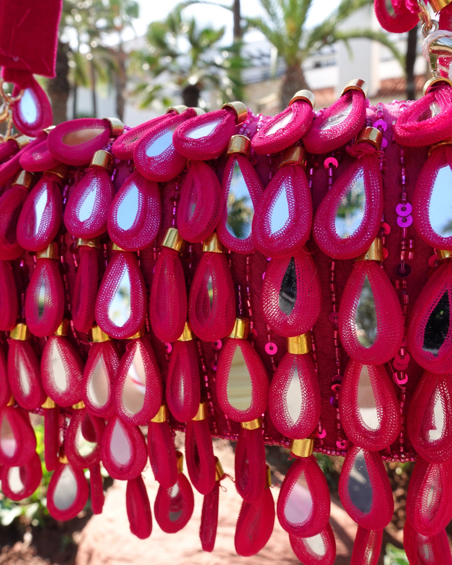 'Reflections - Fuchsia' | Beaded Bag