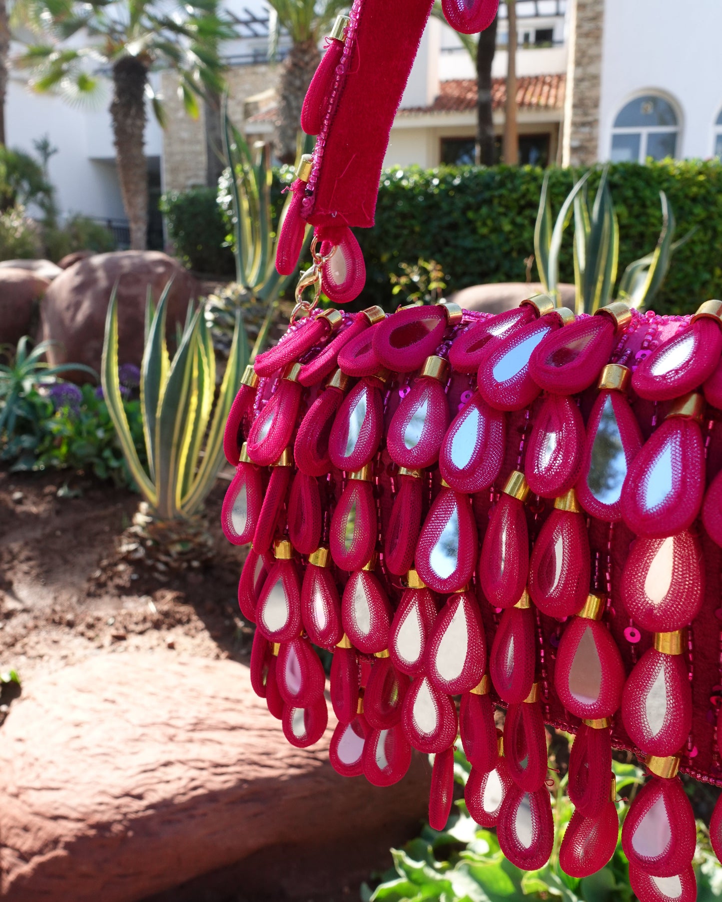 'Reflections - Fuchsia' | Beaded Bag