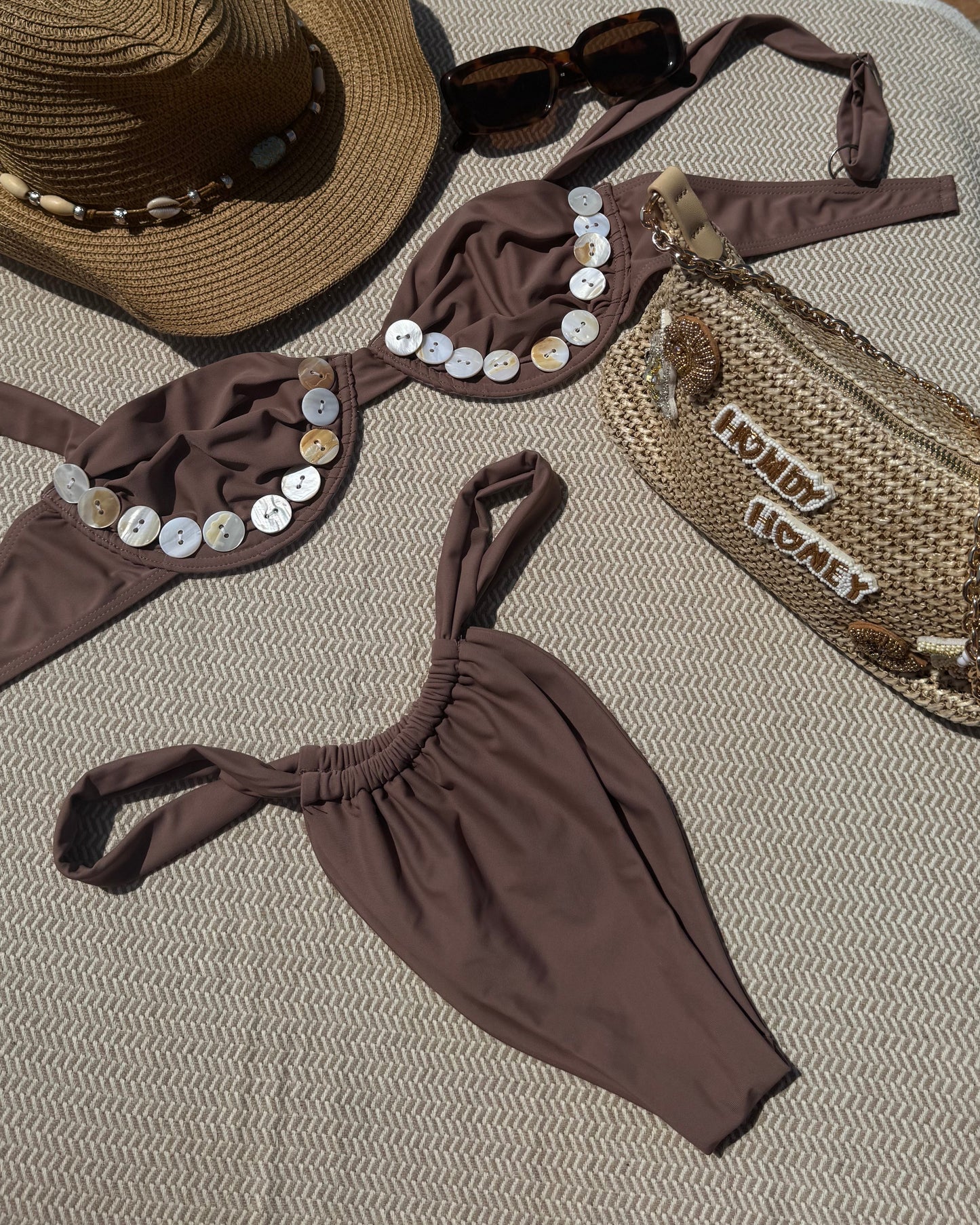 'Shell Yeah Honey' | Bikini & Bag Set