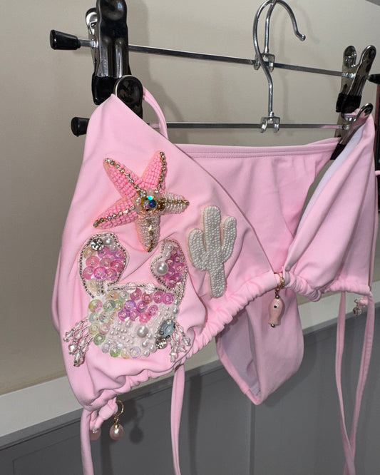 'Pink Sands' | Embellished Bikini Set