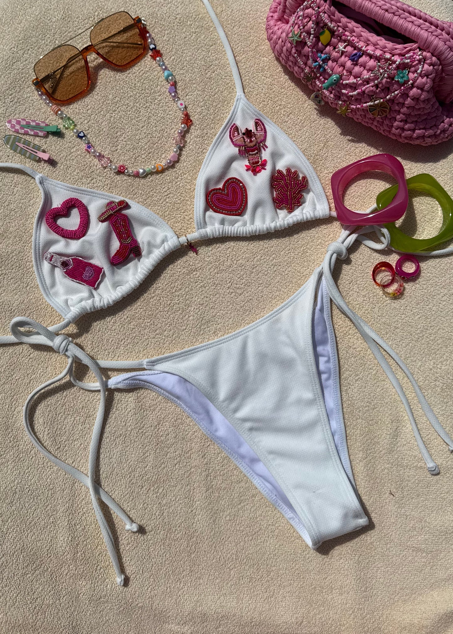 'Barbie coded' | Embellished Bikini Set