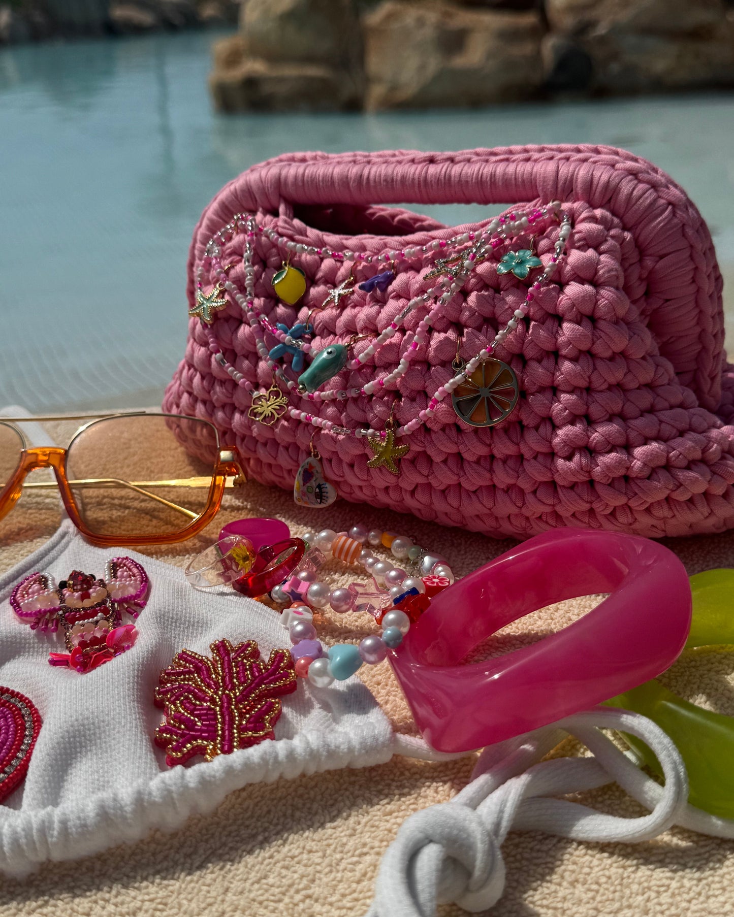 'Junk Charm Club' | Crochet Clutch