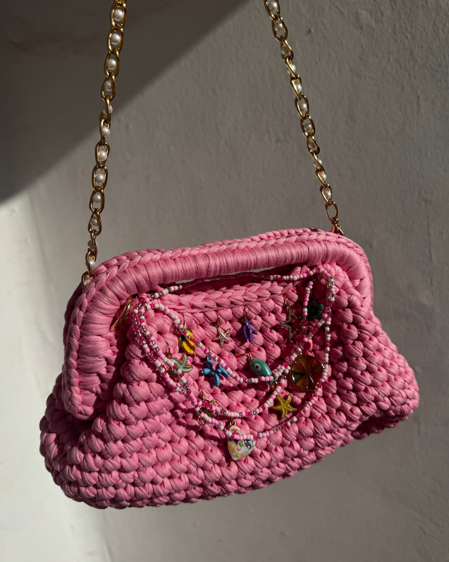 'Junk Charm Club' | Crochet Clutch