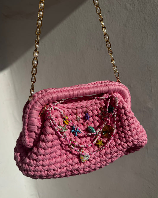 'Junk Charm Club' | Crochet Clutch